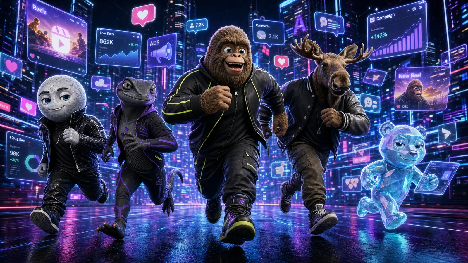 Brand world cinematic — cyber city